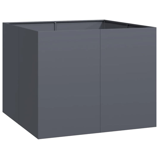 Vidaxl plantenbak 100x100x80 cm staal antracietkleurig