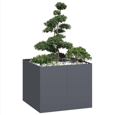 Vidaxl plantenbak 100x100x80 cm staal antracietkleurig
