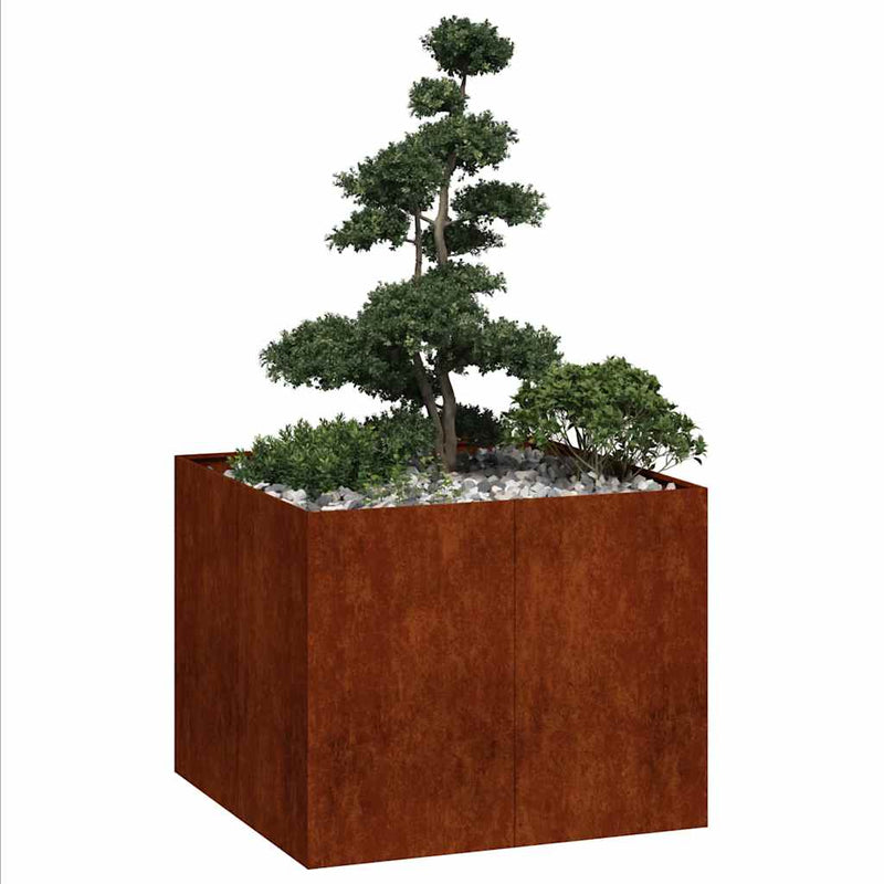 Load image into Gallery viewer, Vidaxl plantenbak roestig 100x100x80 cm weervast staal
