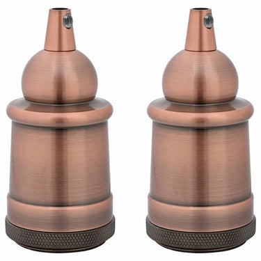 Vidaxl lamphouders 2 st rood brons e27