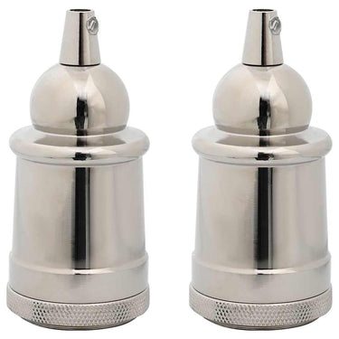 Vidaxl lamphouders 2 st nikkel satijn e27