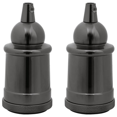 Vidaxl lamphouders 2 st glanzend zwart e27