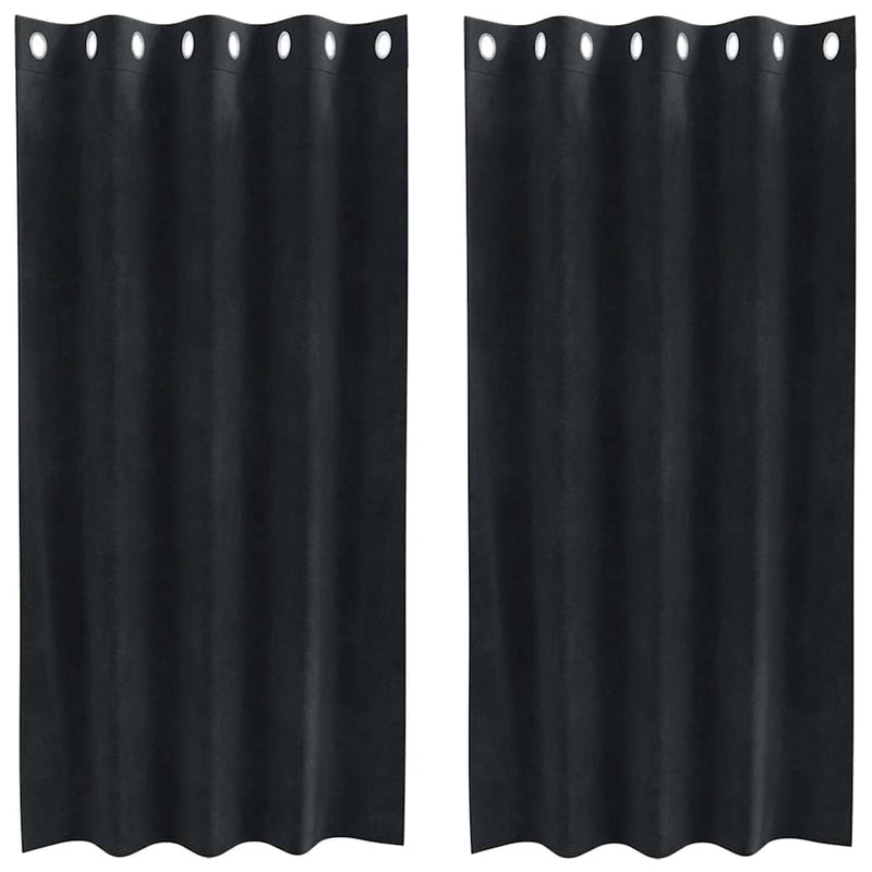 Load image into Gallery viewer, Vidaxl verduisterende gordijnen 2 pcs zwart 140 x 175 cm fluweel
