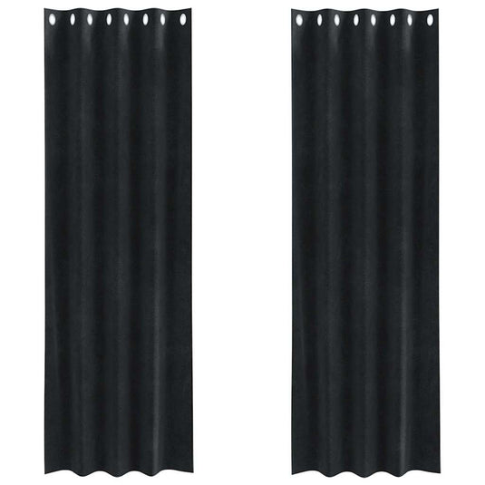 Vidaxl verduisterende gordijnen 2 pcs zwart 140 x 260 cm fluweel
