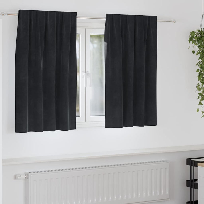 Load image into Gallery viewer, Vidaxl verduisterende gordijnen 2 pcs zwart 140 x 140 cm fluweel
