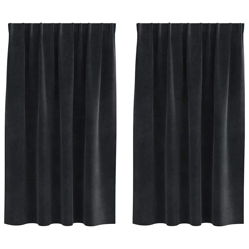 Load image into Gallery viewer, Vidaxl verduisterende gordijnen 2 pcs zwart 140 x 140 cm fluweel
