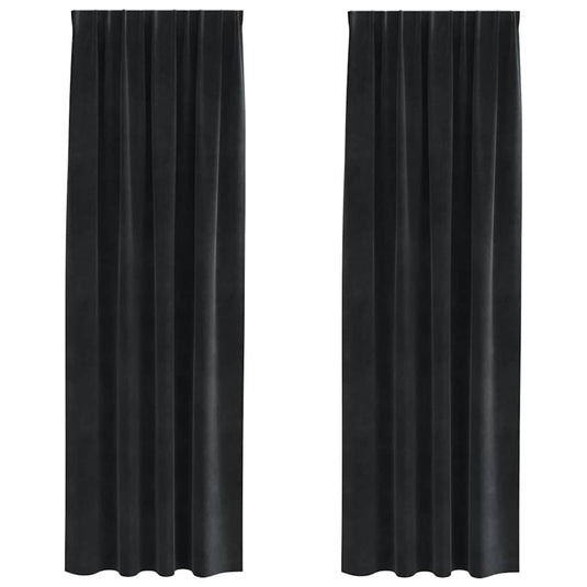 Vidaxl verduisterende gordijnen 2 pcs zwart 140 x 225 cm fluweel