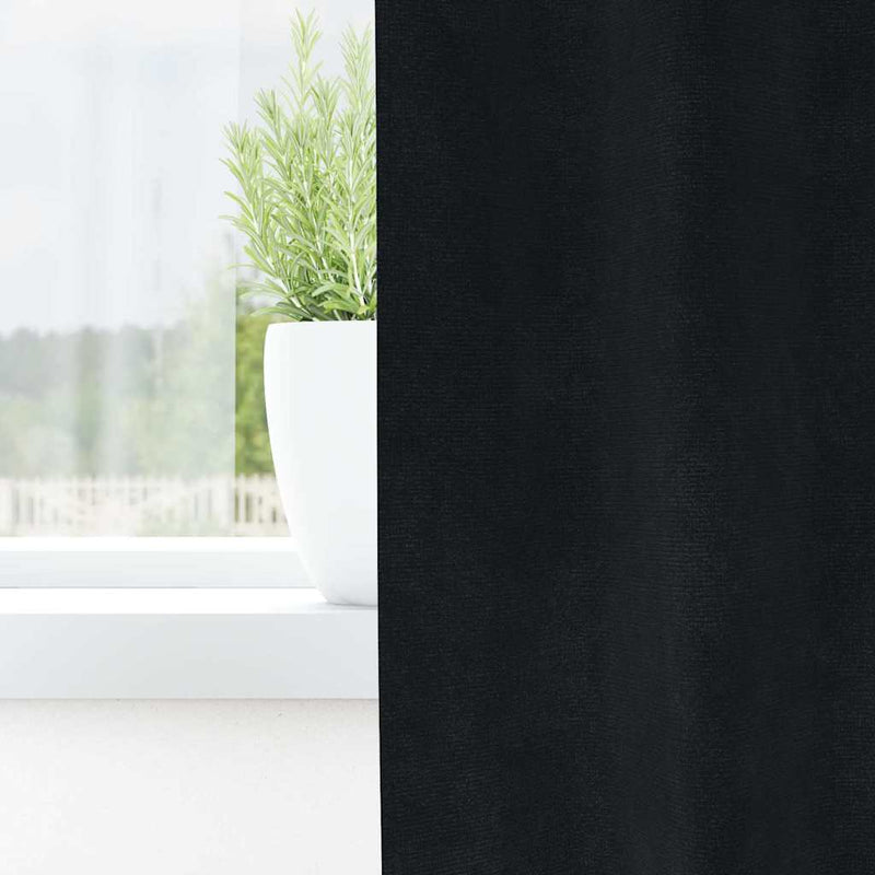 Load image into Gallery viewer, Vidaxl verduisterende gordijnen 2 pcs zwart 140 x 140 cm fluweel
