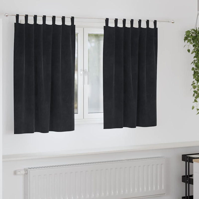Load image into Gallery viewer, Vidaxl verduisterende gordijnen 2 pcs zwart 140 x 140 cm fluweel
