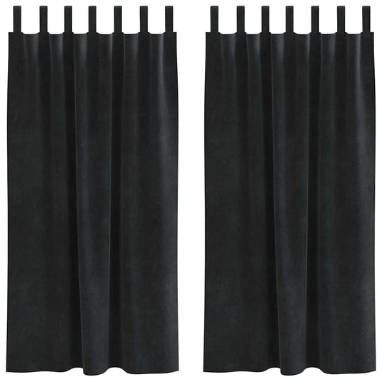 Vidaxl verduisterende gordijnen 2 pcs zwart 140 x 175 cm fluweel