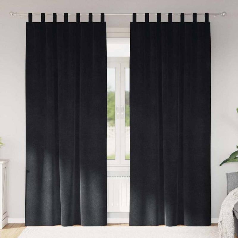 Load image into Gallery viewer, Vidaxl verduisterende gordijnen 2 pcs zwart 140 x 225 cm fluweel
