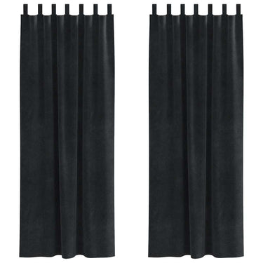 Vidaxl verduisterende gordijnen 2 pcs zwart 140 x 245 cm fluweel
