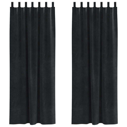 Vidaxl verduisterende gordijnen 2 pcs zwart 140 x 245 cm fluweel