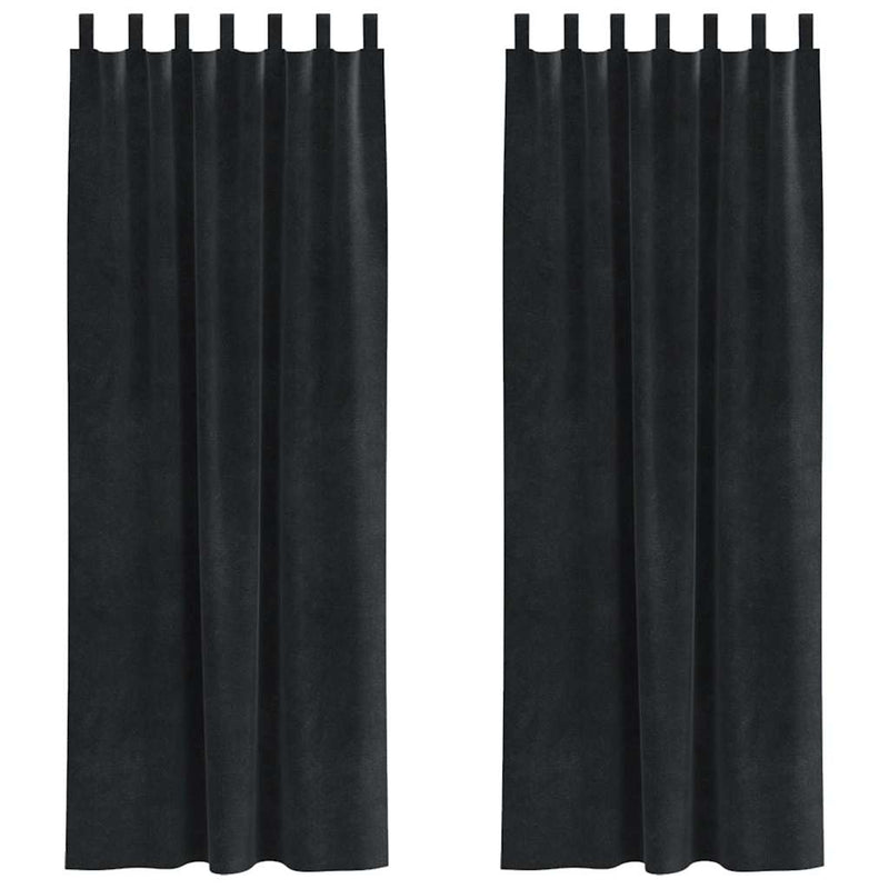Load image into Gallery viewer, Vidaxl verduisterende gordijnen 2 pcs zwart 140 x 260 cm fluweel
