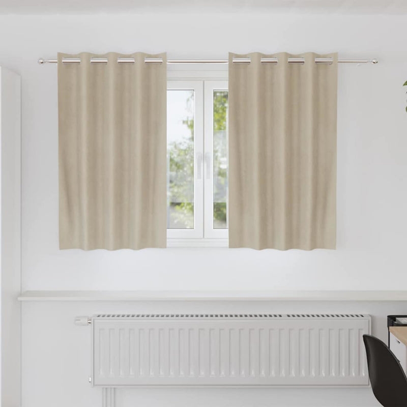 Load image into Gallery viewer, Vidaxl verduisterende gordijnen 2 pcs crème 140 x 140 cm fluweel
