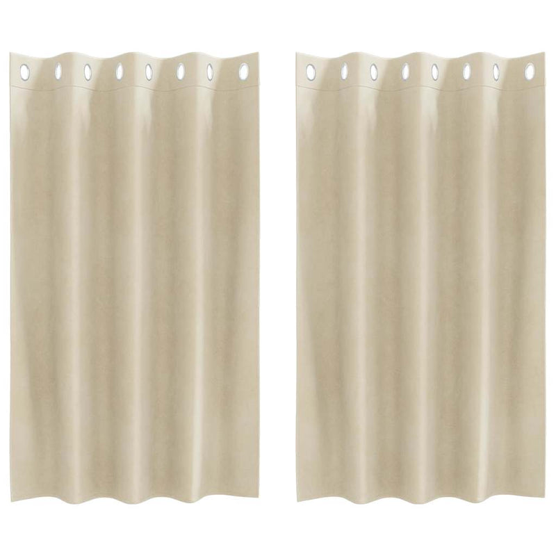 Load image into Gallery viewer, Vidaxl verduisterende gordijnen 2 pcs crème 140 x 140 cm fluweel
