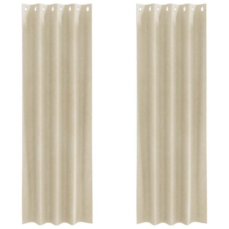 Load image into Gallery viewer, Vidaxl verduisterende gordijnen 2 pcs crème 140 x 245 cm fluweel
