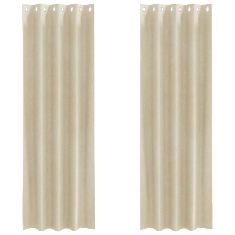 Load image into Gallery viewer, Vidaxl verduisterende gordijnen 2 pcs crème 140 x 260 cm fluweel
