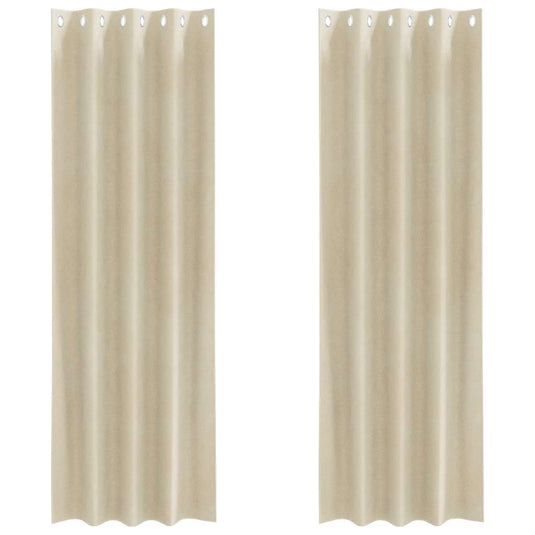 Vidaxl verduisterende gordijnen 2 pcs crème 140 x 260 cm fluweel