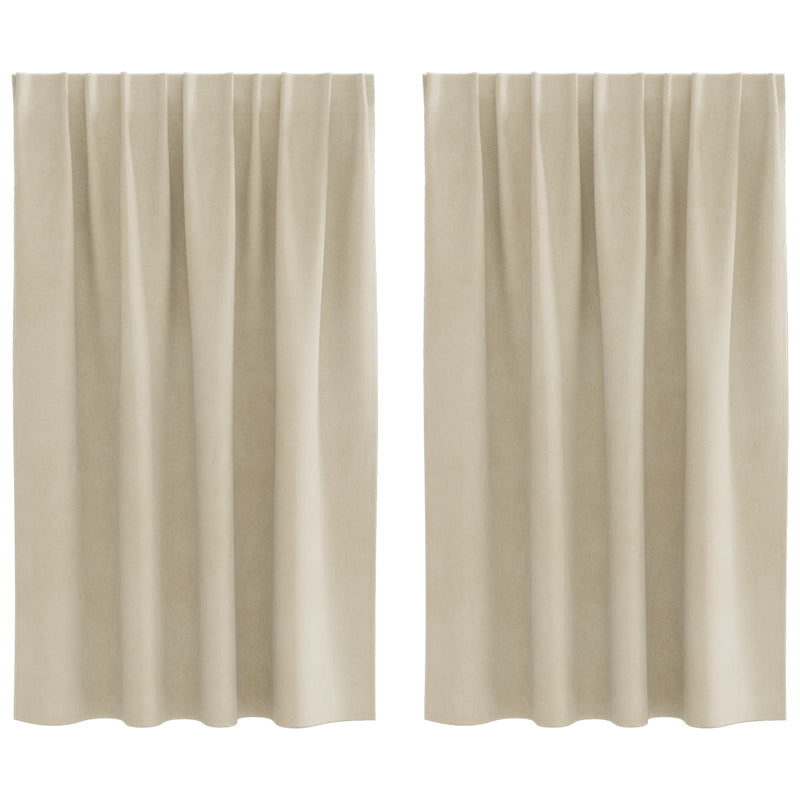 Load image into Gallery viewer, Vidaxl verduisterende gordijnen 2 pcs crème 140 x 140 cm fluweel
