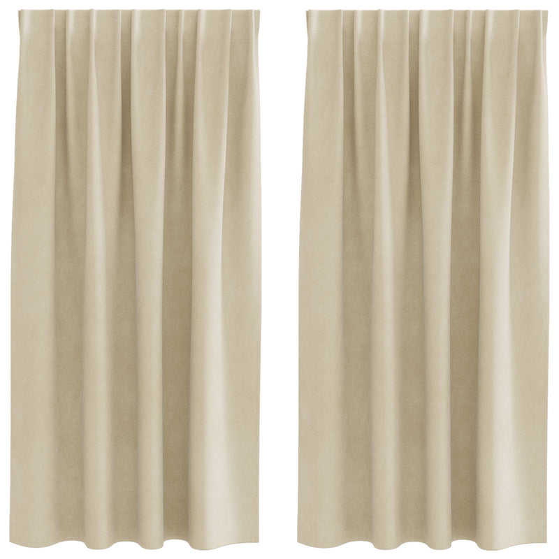 Load image into Gallery viewer, Vidaxl verduisterende gordijnen 2 pcs crème 140 x 175 cm fluweel
