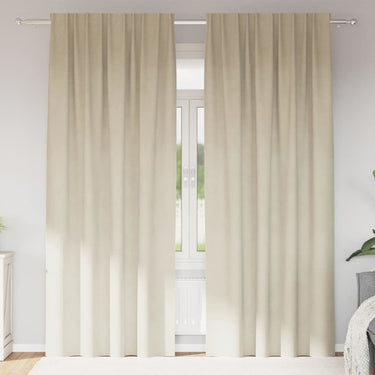 Vidaxl verduisterende gordijnen 2 pcs crème 140 x 225 cm fluweel