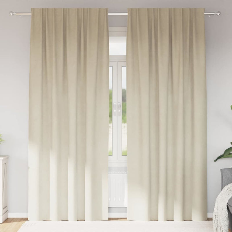 Load image into Gallery viewer, Vidaxl verduisterende gordijnen 2 pcs crème 140 x 225 cm fluweel
