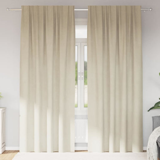 Vidaxl verduisterende gordijnen 2 pcs crème 140 x 225 cm fluweel