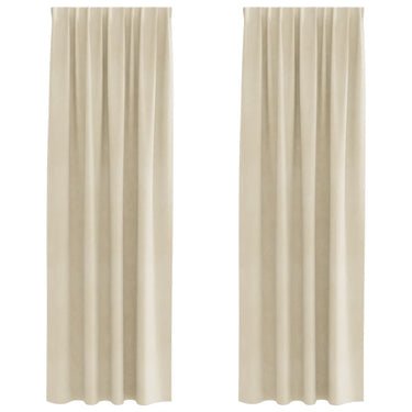 Vidaxl verduisterende gordijnen 2 pcs crème 140 x 225 cm fluweel