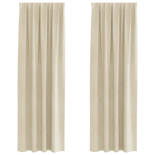 Vidaxl verduisterende gordijnen 2 pcs crème 140 x 225 cm fluweel
