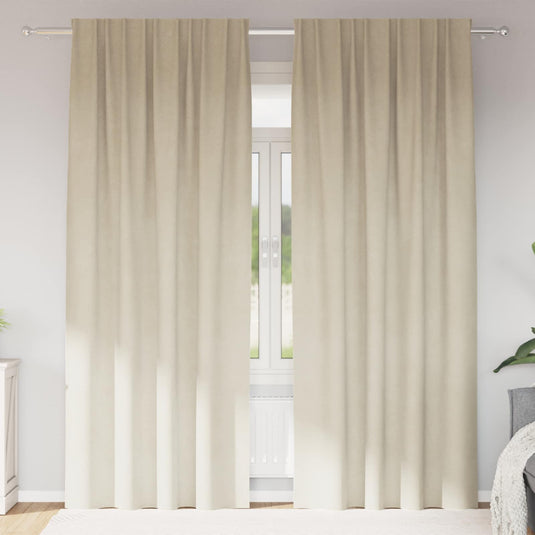 Vidaxl verduisterende gordijnen 2 pcs crème 140 x 260 cm fluweel