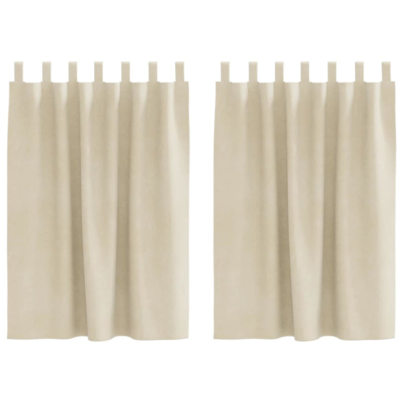 Load image into Gallery viewer, Vidaxl verduisterende gordijnen 2 pcs crème 140 x 140 cm fluweel
