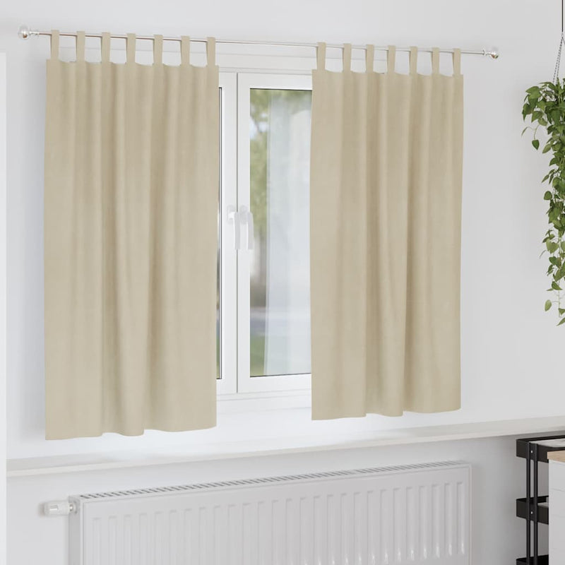 Load image into Gallery viewer, Vidaxl verduisterende gordijnen 2 pcs crème 140 x 175 cm fluweel
