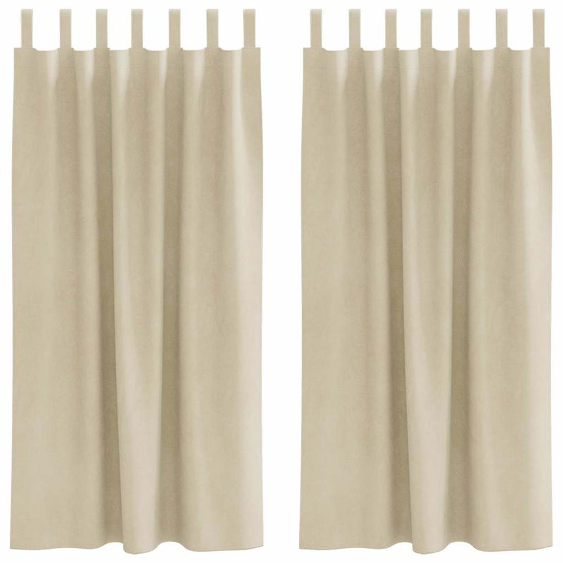 Load image into Gallery viewer, Vidaxl verduisterende gordijnen 2 pcs crème 140 x 175 cm fluweel
