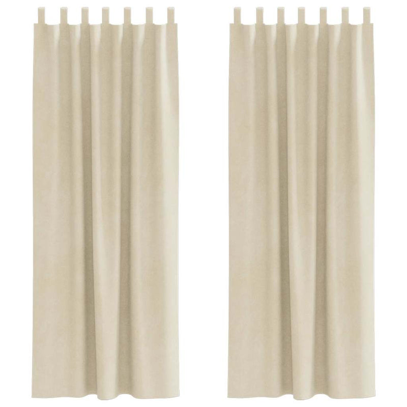 Load image into Gallery viewer, Vidaxl verduisterende gordijnen 2 pcs crème 140 x 225 cm fluweel
