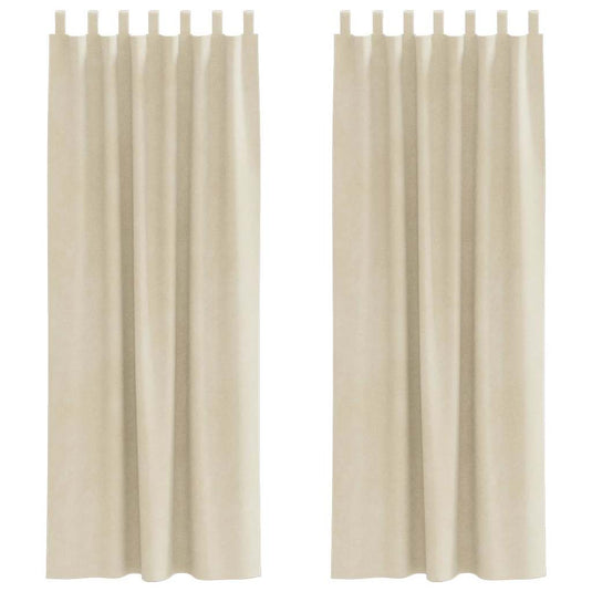 Vidaxl verduisterende gordijnen 2 pcs crème 140 x 260 cm fluweel
