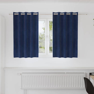 Vidaxl verduisterende gordijnen 2 pcs donkerblauw 140 x 140 cm fluweel