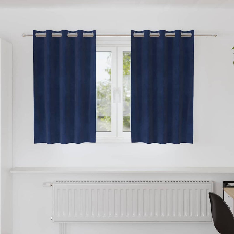 Load image into Gallery viewer, Vidaxl verduisterende gordijnen 2 pcs donkerblauw 140 x 140 cm fluweel
