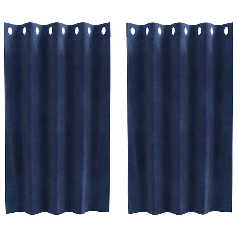 Load image into Gallery viewer, Vidaxl verduisterende gordijnen 2 pcs donkerblauw 140 x 140 cm fluweel
