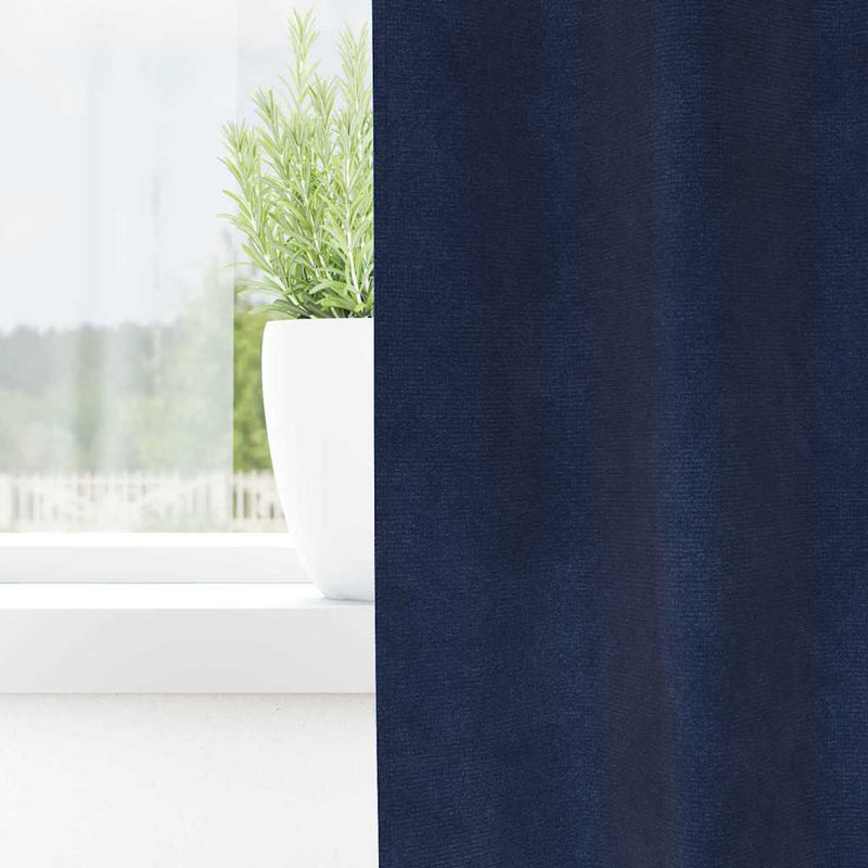 Load image into Gallery viewer, Vidaxl verduisterende gordijnen 2 pcs donkerblauw 140 x 175 cm fluweel
