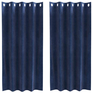 Vidaxl verduisterende gordijnen 2 pcs donkerblauw 140 x 175 cm fluweel