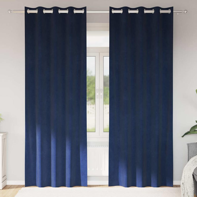 Load image into Gallery viewer, Vidaxl verduisterende gordijnen 2 pcs donkerblauw 140 x 245 cm fluweel
