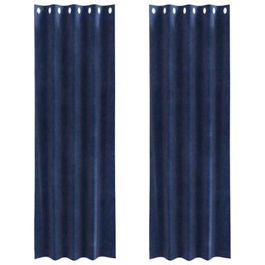 Vidaxl verduisterende gordijnen 2 pcs donkerblauw 140 x 245 cm fluweel