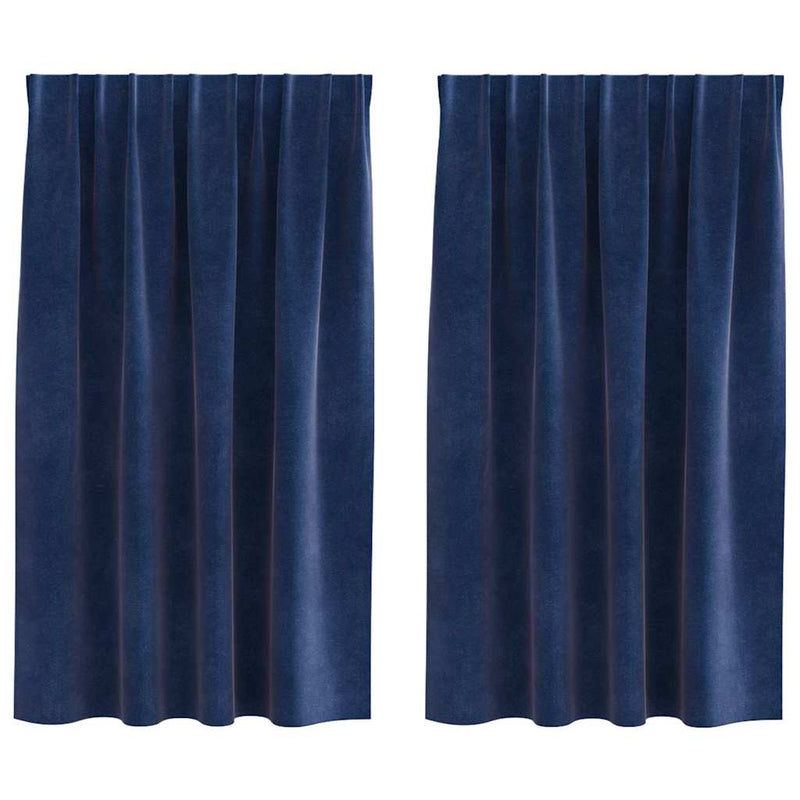 Load image into Gallery viewer, Vidaxl verduisterende gordijnen 2 pcs donkerblauw 140 x 140 cm fluweel
