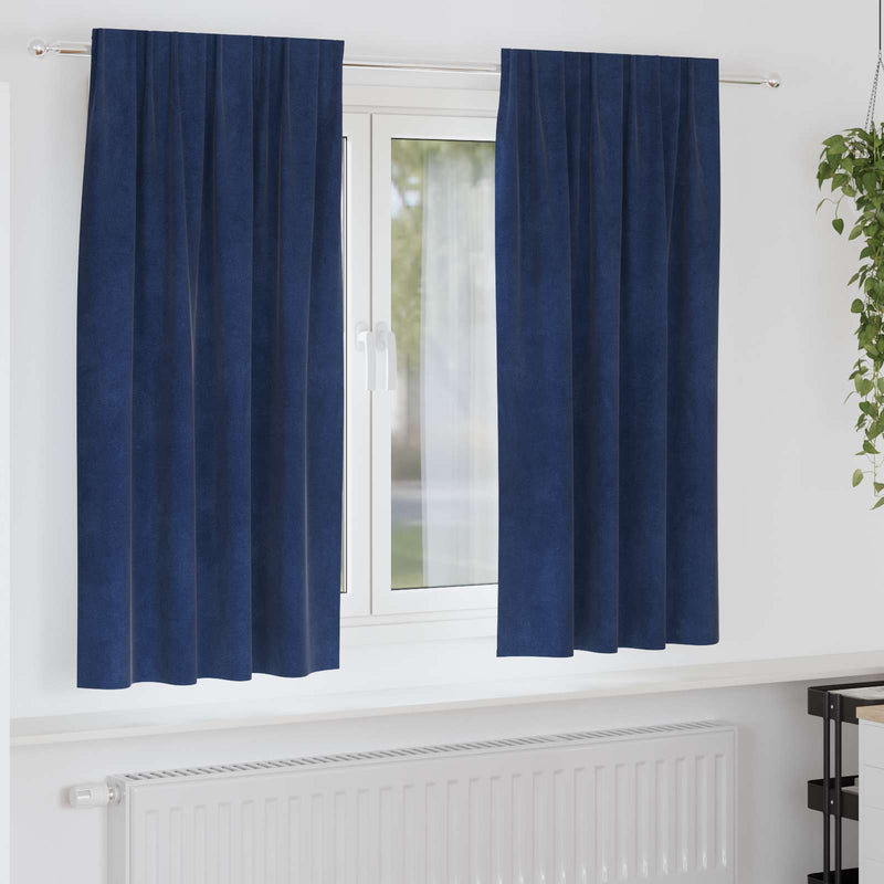 Load image into Gallery viewer, Vidaxl verduisterende gordijnen 2 pcs donkerblauw 140 x 175 cm fluweel
