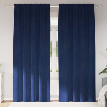 Vidaxl verduisterende gordijnen 2 pcs donkerblauw 140 x 225 cm fluweel