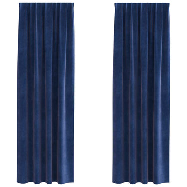 Vidaxl verduisterende gordijnen 2 pcs donkerblauw 140 x 225 cm fluweel