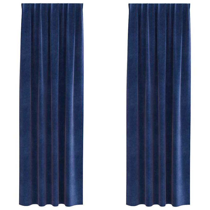 Load image into Gallery viewer, Vidaxl verduisterende gordijnen 2 pcs donkerblauw 140 x 245 cm fluweel
