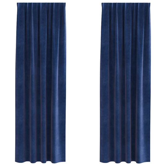 Vidaxl verduisterende gordijnen 2 pcs donkerblauw 140 x 260 cm fluweel