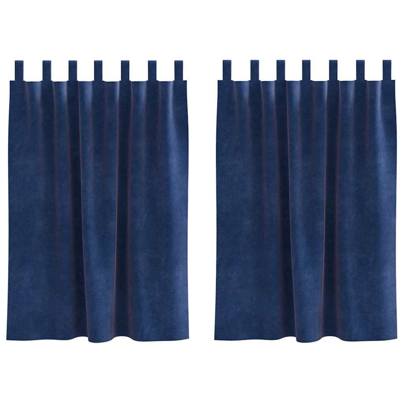 Load image into Gallery viewer, Vidaxl verduisterende gordijnen 2 pcs donkerblauw 140 x 140 cm fluweel
